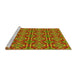 Sideview of Machine Washable Transitional Golden Brown Yellow Rug, wshpat3202yw