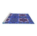 Sideview of Machine Washable Transitional Light Slate Blue Rug, wshpat3203blu