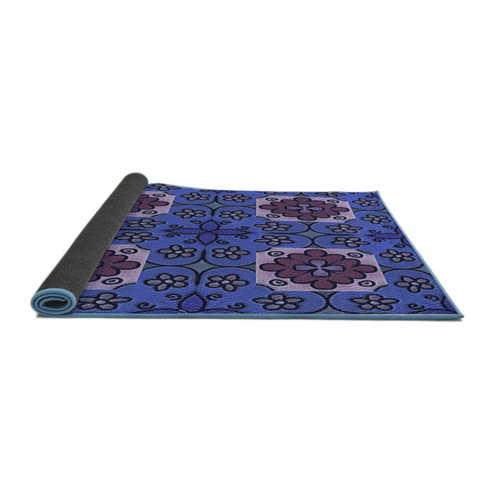 Thickness of Patterned Light Slate Blue Rug, pat3203blu