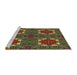 Sideview of Machine Washable Transitional Bakers Brown Rug, wshpat3203brn