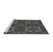 Sideview of Machine Washable Transitional Platinum Gray Rug, wshpat3203gry