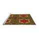 Sideview of Machine Washable Transitional Dark Golden Brown Rug, wshpat3203org