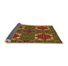 Thickness of Patterned Dark Golden Brown Rug, pat3203org