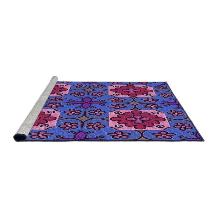 Sideview of Machine Washable Transitional Purple Rug, wshpat3203pur