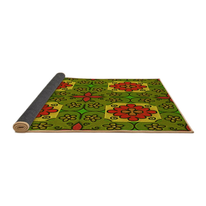 Thickness of Patterned Pistachio Green Rug, pat3203yw