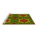 Sideview of Machine Washable Transitional Pistachio Green Rug, wshpat3203yw