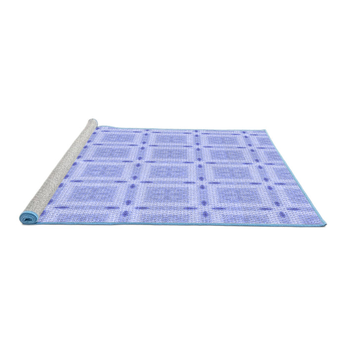 Sideview of Machine Washable Transitional Sky Blue Rug, wshpat3204blu