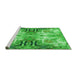 Sideview of Machine Washable Transitional Neon Green Rug, wshpat3205grn