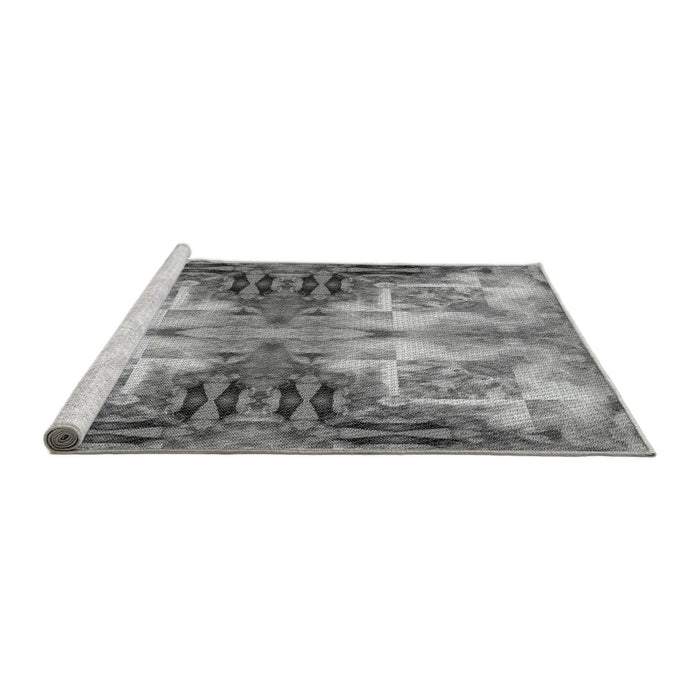 Sideview of Machine Washable Transitional Cloud Gray Rug, wshpat3205gry
