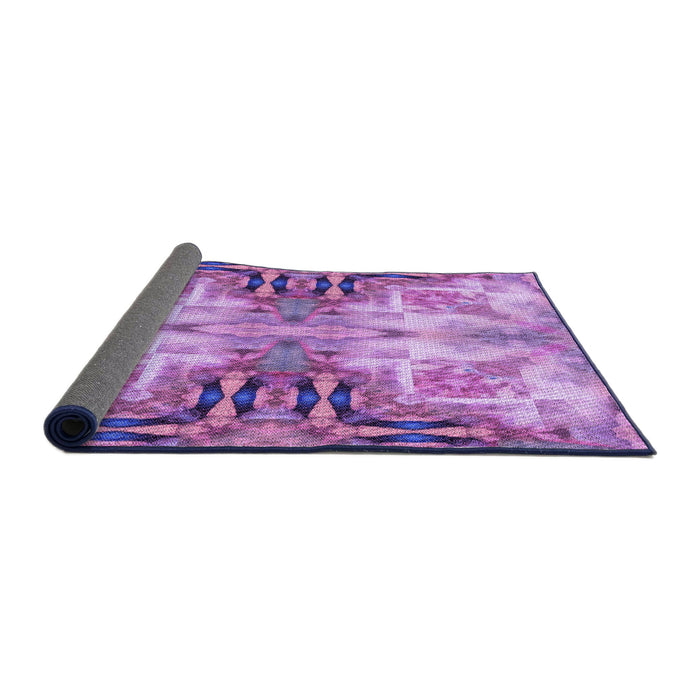 Thickness of Patterned Violet Purple Rug, pat3205pur