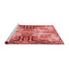 Sideview of Machine Washable Transitional Light Coral Pink Rug, wshpat3205rd