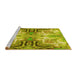 Sideview of Machine Washable Transitional Dark Yellow Green Rug, wshpat3205yw