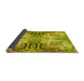 Thickness of Patterned Dark Yellow Green Rug, pat3205yw