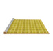 Sideview of Machine Washable Transitional Yellow Rug, wshpat3206yw