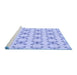 Sideview of Machine Washable Transitional Sky Blue Rug, wshpat3209blu