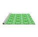 Sideview of Machine Washable Transitional Green Rug, wshpat3209grn