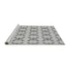 Sideview of Machine Washable Transitional Gray Rug, wshpat3209gry