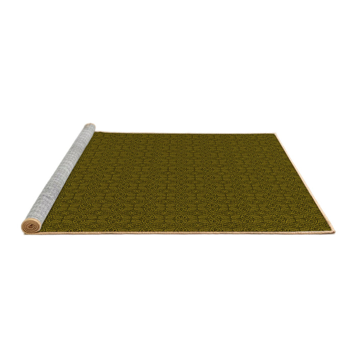 Sideview of Machine Washable Transitional Dark Yellow Green Rug, wshpat321yw