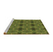 Sideview of Machine Washable Transitional Dark Yellow Green Rug, wshpat3210brn