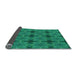 Thickness of Patterned Medium Teal Green Rug, pat3210lblu