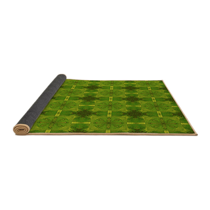Thickness of Patterned Green Rug, pat3210yw