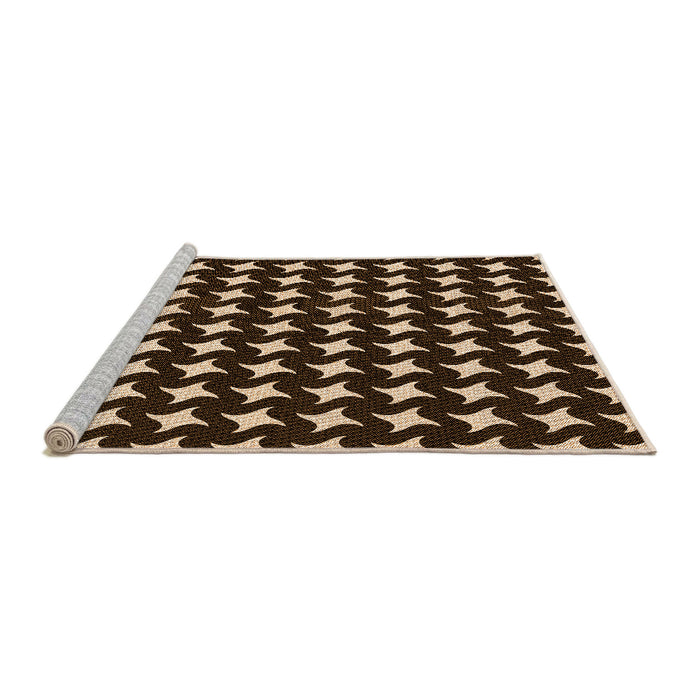 Sideview of Machine Washable Transitional Black Brown Rug, wshpat3211org
