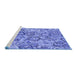 Sideview of Machine Washable Transitional Sky Blue Rug, wshpat3212blu