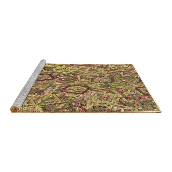 Sideview of Machine Washable Transitional Sienna Brown Rug, wshpat3212brn