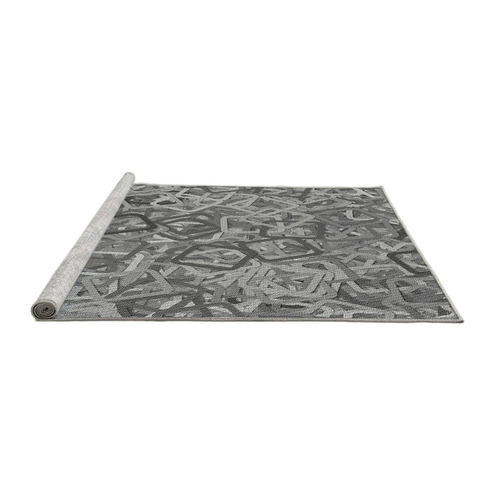 Sideview of Machine Washable Transitional Ash Gray Rug, wshpat3212gry