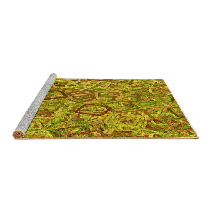 Sideview of Machine Washable Transitional Golden Brown Yellow Rug, wshpat3212yw