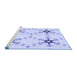 Sideview of Machine Washable Transitional Lavender Blue Rug, wshpat3214blu