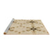 Sideview of Machine Washable Transitional Golden Blonde Gold Rug, wshpat3214brn