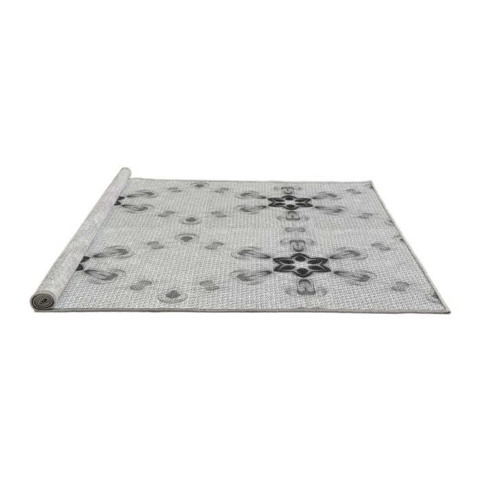 Sideview of Machine Washable Transitional Platinum Gray Rug, wshpat3214gry