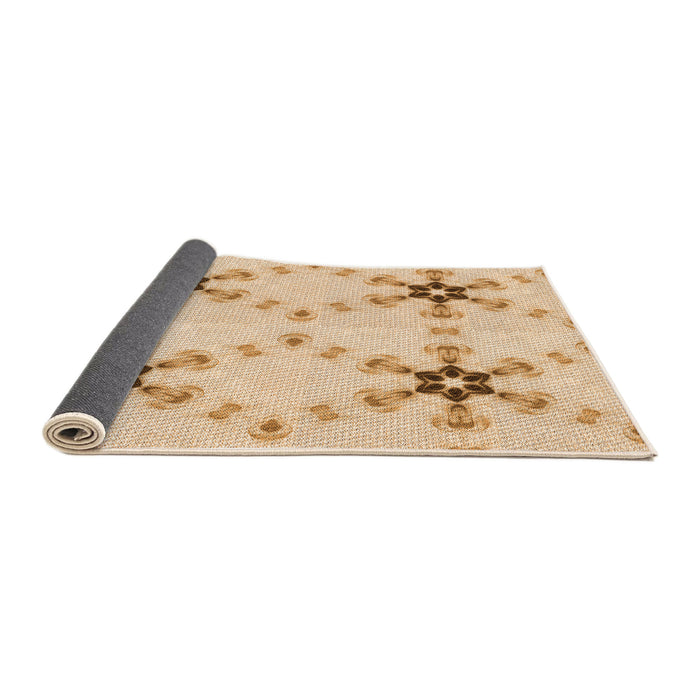 Thickness of Patterned Golden Blonde Gold Rug, pat3214org