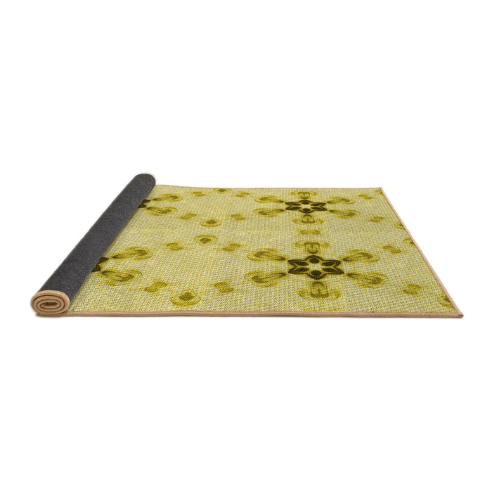 Thickness of Patterned Orange Gold Rug, pat3214yw