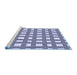 Sideview of Machine Washable Transitional Blue Rug, wshpat3215blu