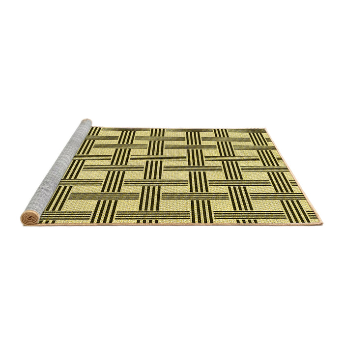 Sideview of Machine Washable Transitional Mustard Yellow Rug, wshpat3215yw