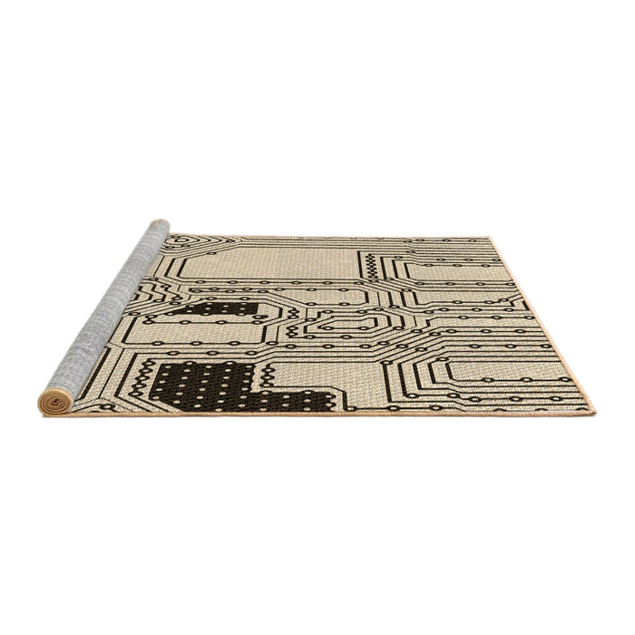 Sideview of Machine Washable Transitional Wheat Beige Rug, wshpat3216brn