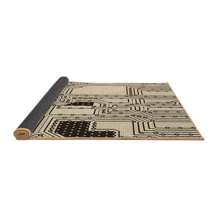 Thickness of Patterned Wheat Beige Rug, pat3216brn