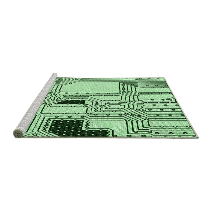 Sideview of Machine Washable Transitional Mint Green Rug, wshpat3216grn