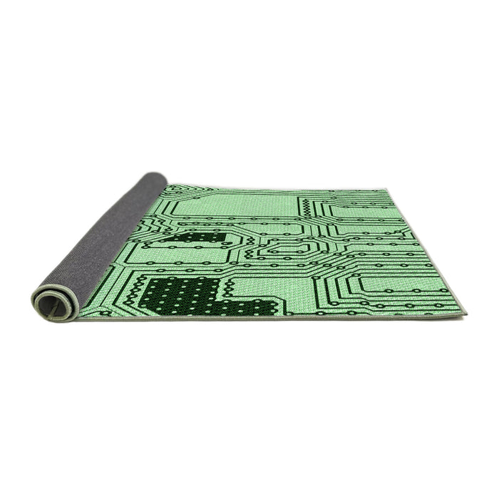 Thickness of Patterned Mint Green Rug, pat3216grn