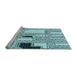 Sideview of Machine Washable Transitional Electric Blue Rug, wshpat3216lblu