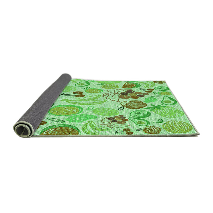 Thickness of Patterned Green Rug, pat3217grn