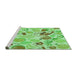 Sideview of Machine Washable Transitional Green Rug, wshpat3217grn