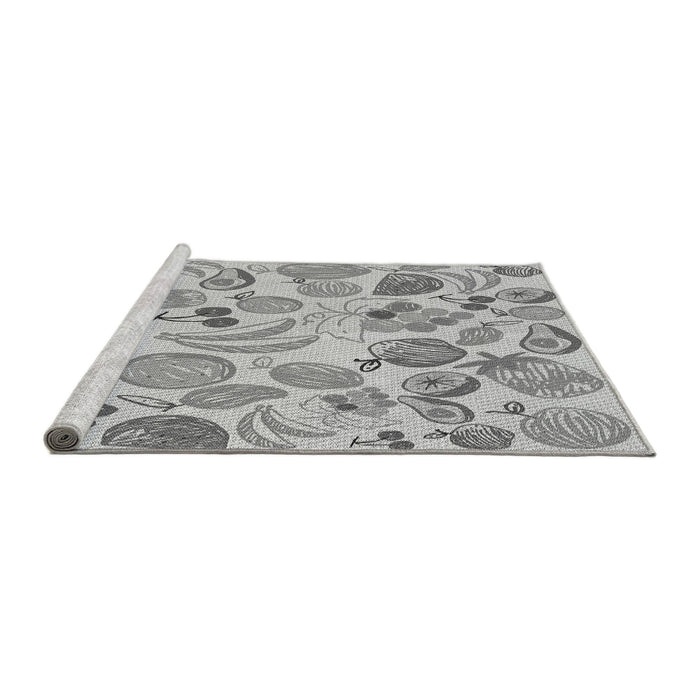 Sideview of Machine Washable Transitional Gray Rug, wshpat3217gry