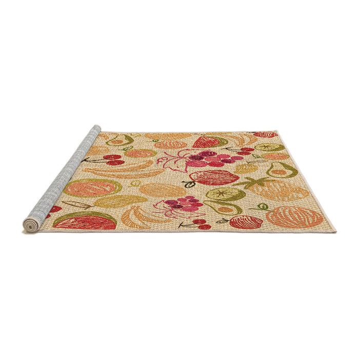 Sideview of Machine Washable Transitional Orange Rug, wshpat3217org