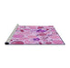 Sideview of Machine Washable Transitional Blossom Pink Rug, wshpat3217pur