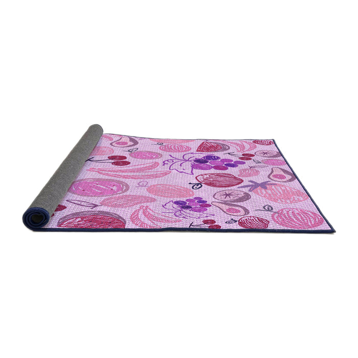 Thickness of Patterned Blossom Pink Rug, pat3217pur