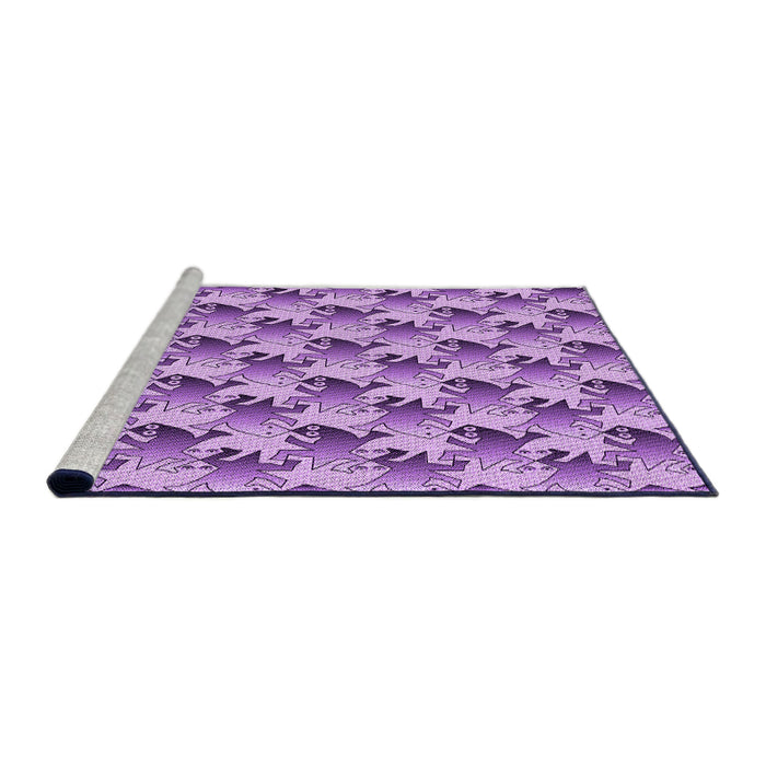 Sideview of Machine Washable Transitional Dark Orchid Purple Rug, wshpat3218pur