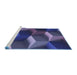 Sideview of Machine Washable Transitional Slate Blue Rug, wshpat3219blu